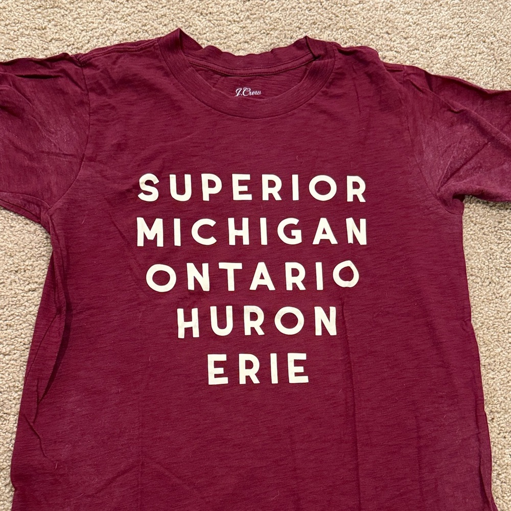 J. Crew Burgundy Short Sleeve Tee